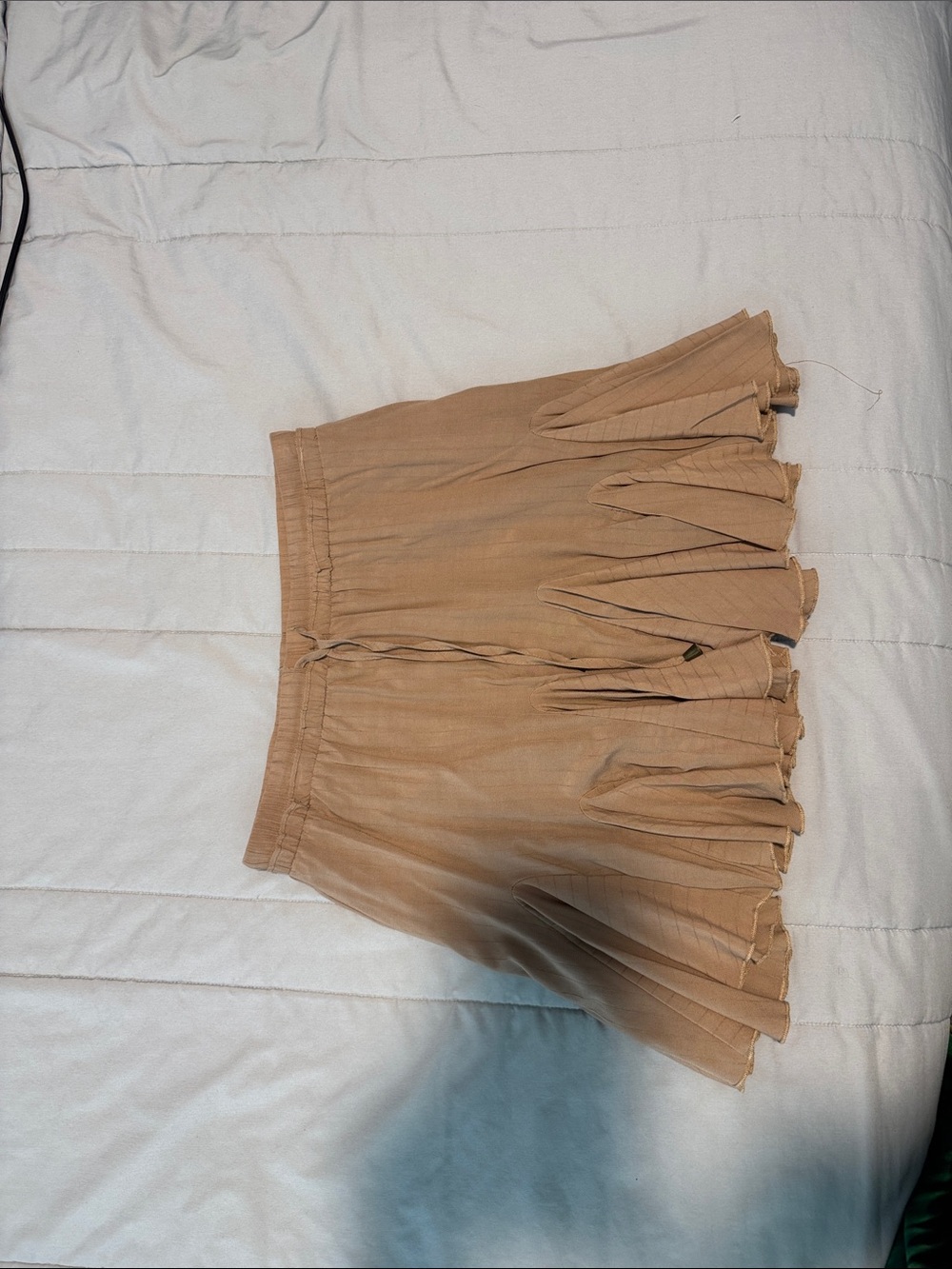 entro Tan Pleated Mini Skirt